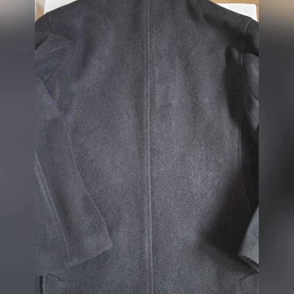 Vintage J. Crew Wool Pea Coat Black Single Breasted Preppy Academia Womens PS - Picture 7 of 13